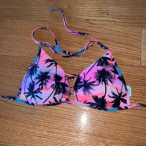 Sunset Palm Trees Bikini Top, Size Small